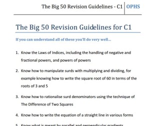 50 Questions you should ask yourself whilst doing Core 1 Revision